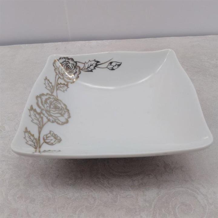 کاسه ماست خوری چینی پردیس طرح پرستیژ مشکی بسته 6 عددی